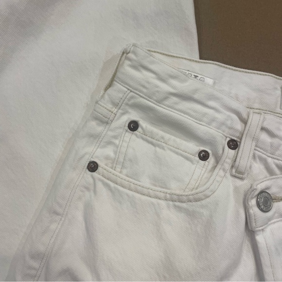 Agolde Criss Cross White Jeans Size 26 - Picture 5 of 13